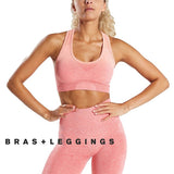 Women Yoga Set Ombre Seamless Leggings Gym