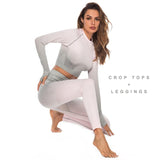 Women Yoga Set Ombre Seamless Leggings Gym