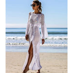 2019 Crochet White Knitted Beach Cover up