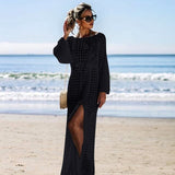 2019 Crochet White Knitted Beach Cover up