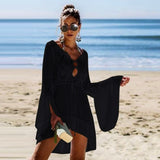 2019 Crochet White Knitted Beach Cover up