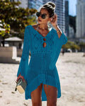 2019 Crochet White Knitted Beach Cover up