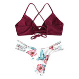 Women's Bikini Cut Flower Two Piece Swimsuit