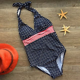 7-12 years kids dot print girls one piece swimsuit